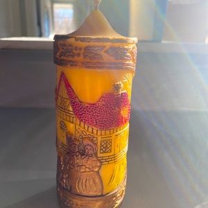 Hand carved German pillar candle